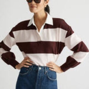 Tuckernuck Red and White Long Sleeve Polo Jersey